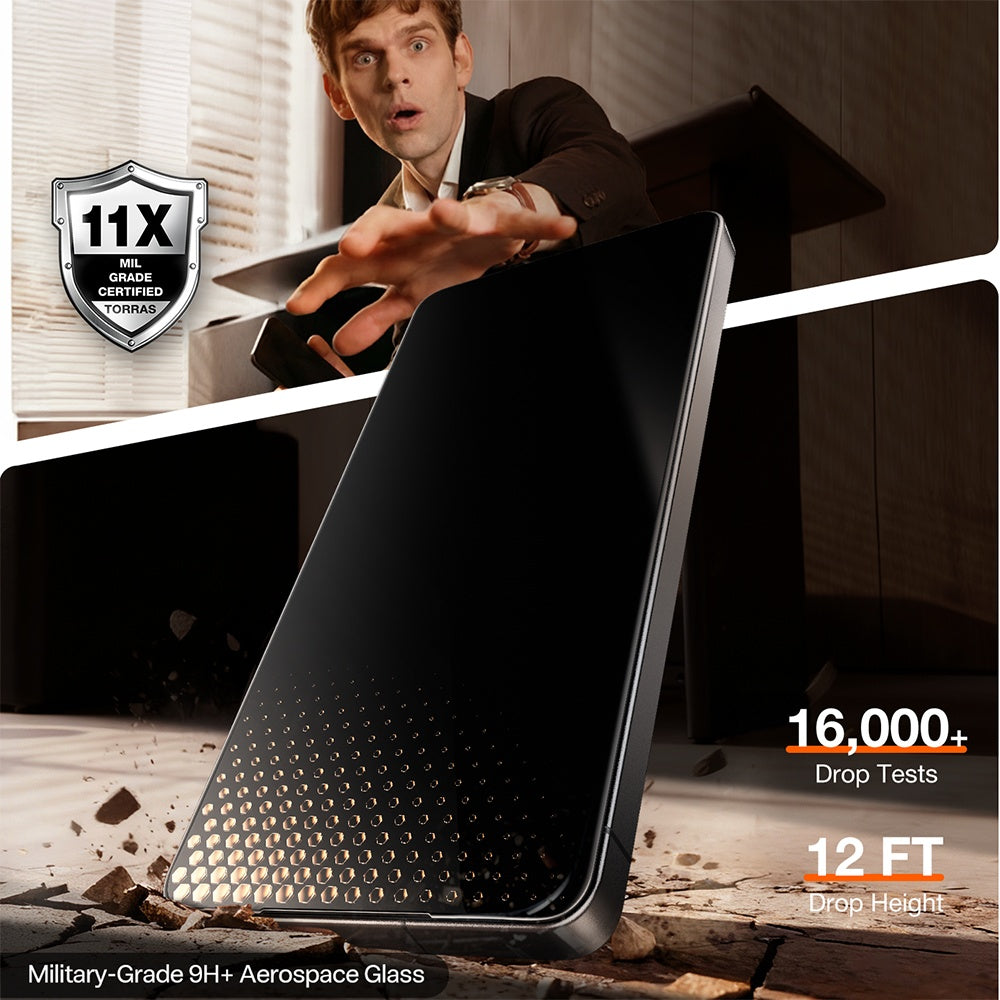 Protector de pantalla Privacy Torras GlassGo Install Master para Samsung Galaxy S26 Ultra S948, Cristal Templado, Full Glue