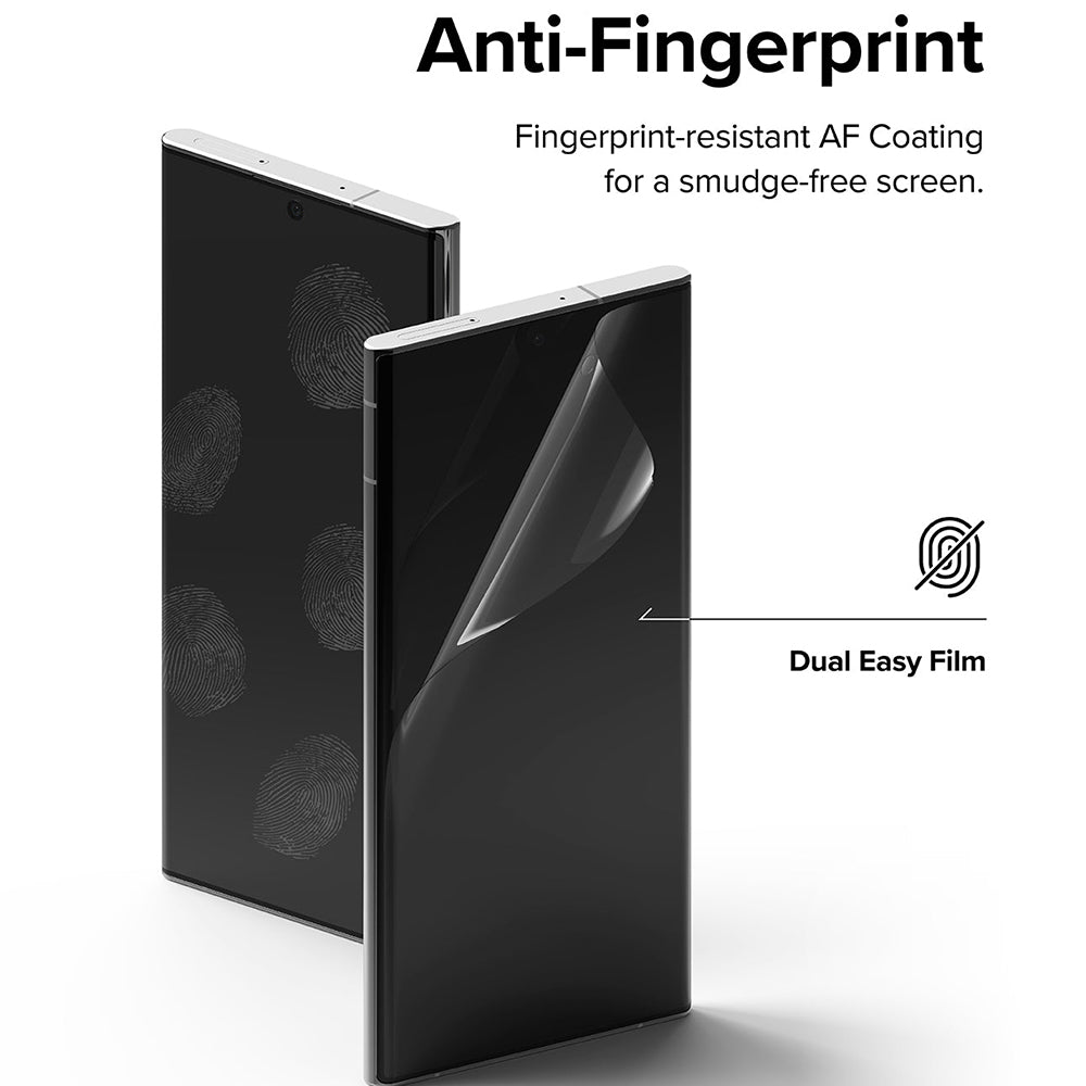 Protector de pantalla Ringke Dual Easy para Samsung Galaxy S22 Ultra 5G S908, Plástico, Set de 2 piezas