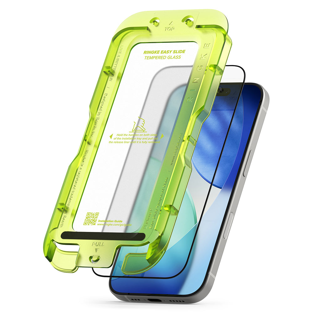 Protector de pantalla Ringke Easy Slide para Apple iPhone 18 Pro / 17 Pro, vidrio templado, adhesivo completo, juego de 2 piezas