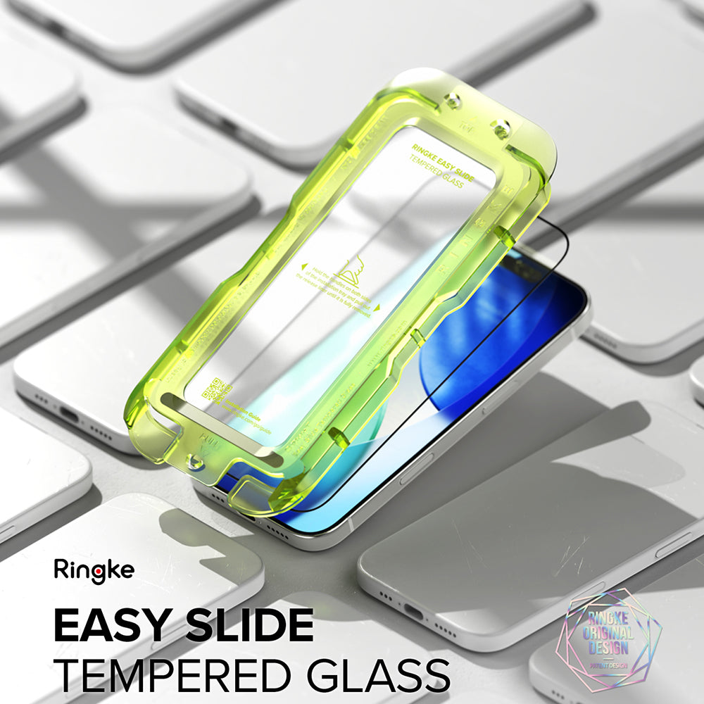 Protector de pantalla Ringke Easy Slide para Apple iPhone 18 Pro / 17 Pro, vidrio templado, adhesivo completo, juego de 2 piezas