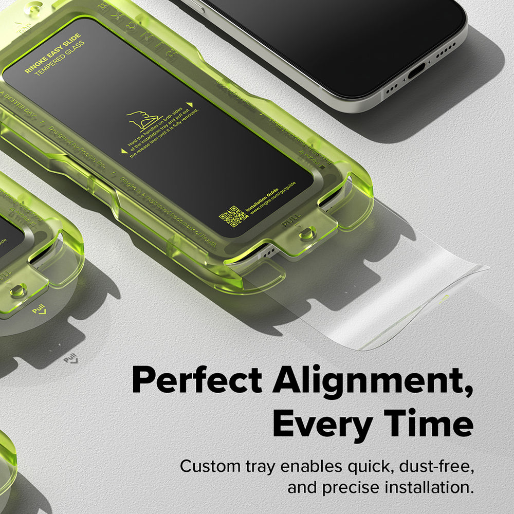 Protector de pantalla Ringke Easy Slide para Apple iPhone 18 Pro / 17 Pro, vidrio templado, adhesivo completo, juego de 2 piezas