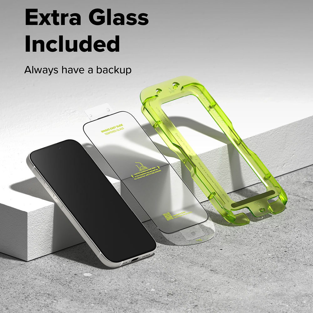 Protector de pantalla Ringke Easy Slide para Apple iPhone 18 Pro / 17 Pro, vidrio templado, adhesivo completo, juego de 2 piezas
