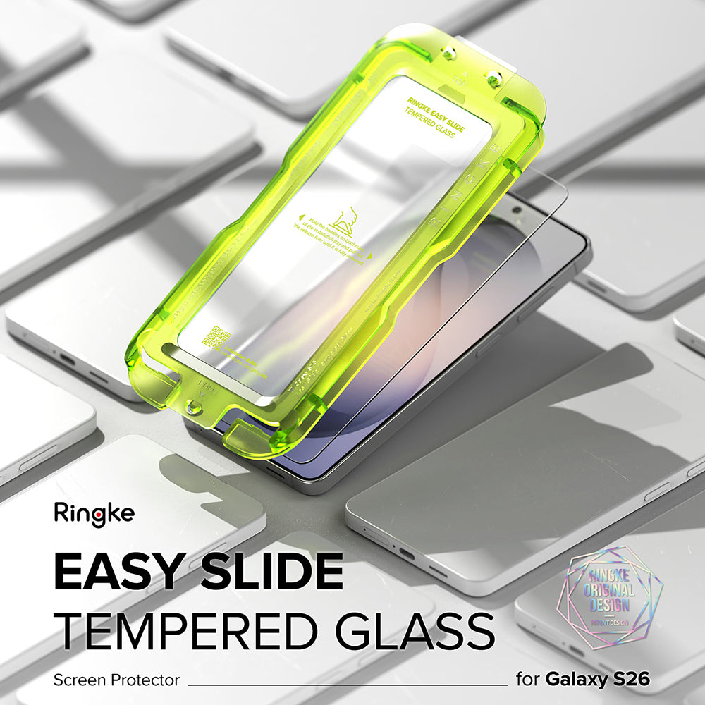 Protector de pantalla Ringke Easy Slide para Samsung Galaxy S26 S942, Cristal Templado, Adhesivo Completo, Set de 2 piezas