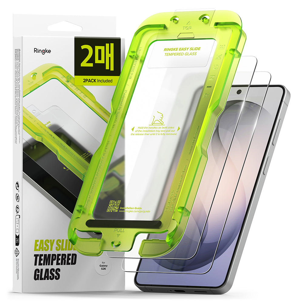 Protector de pantalla Ringke Easy Slide para Samsung Galaxy S26 S942, Cristal Templado, Adhesivo Completo, Set de 2 piezas