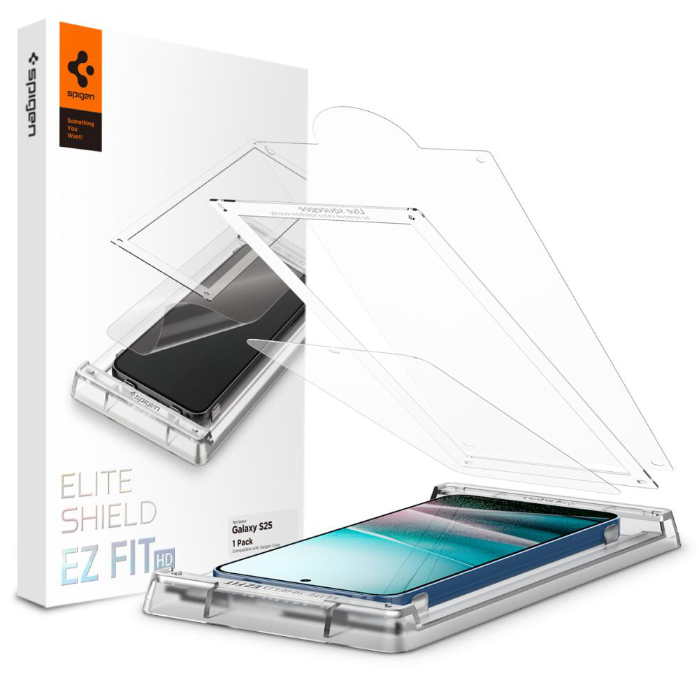 Protector de pantalla Spigen Elite Shield EZ FIT HD para Samsung Galaxy S25+ S936, Plástico AFL09087