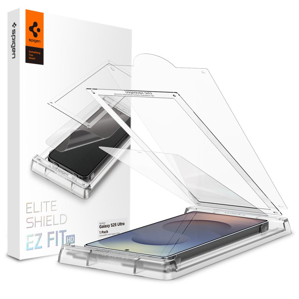 Protector de pantalla Spigen Elite Shield EZ FIT HD para Samsung Galaxy S25 Ultra S938, plástico AFL09083