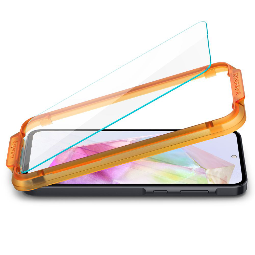 Protector de pantalla Spigen GlastR Align Master para Samsung Galaxy M35 / A35 5G A356, Cristal Templado, Full Glue, Set de 2 piezas AGL07772