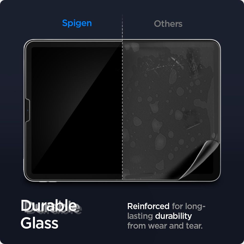 Protector de pantalla Spigen GlastR EZ FIT para Apple iPad Air (2022) / Pro 11 (2021) / Air (2020), Cristal Templado, Full Glue AGL02065