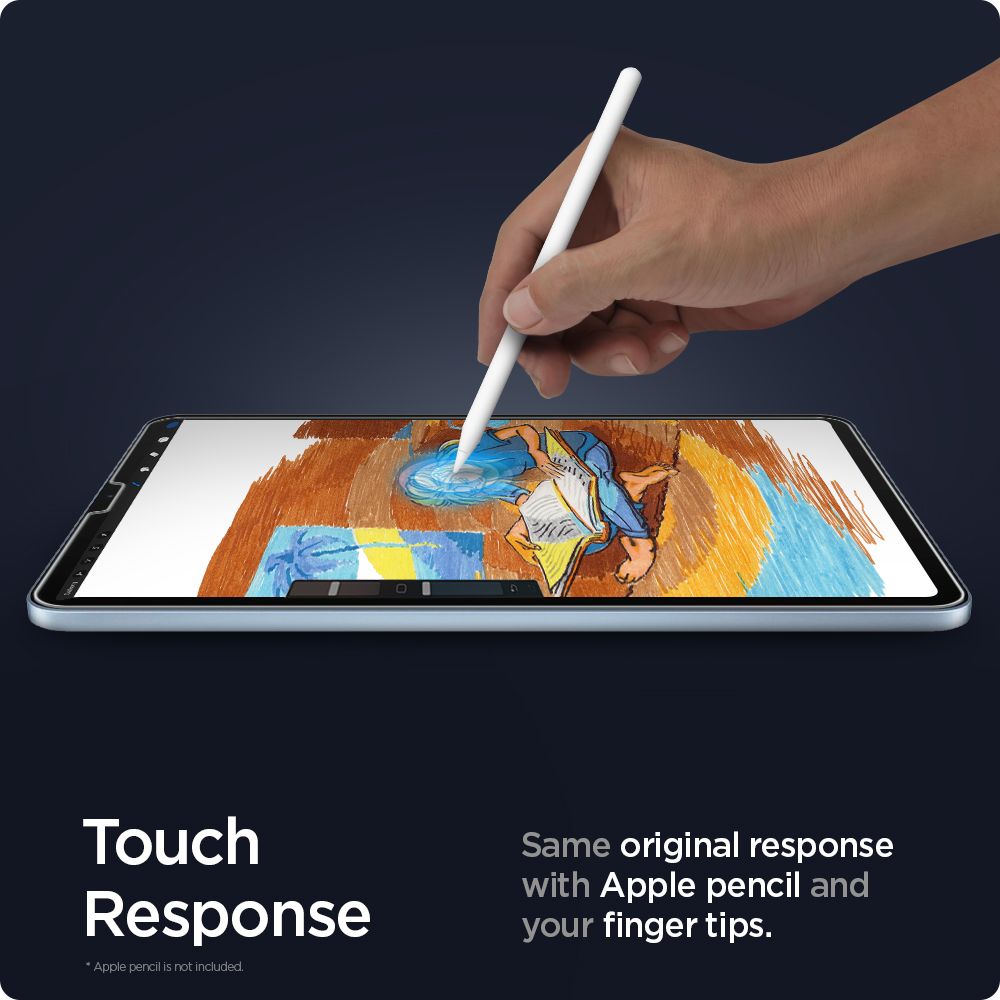 Protector de pantalla Spigen GlastR EZ FIT para Apple iPad Air (2022) / Pro 11 (2021) / Air (2020), Cristal Templado, Full Glue AGL02065