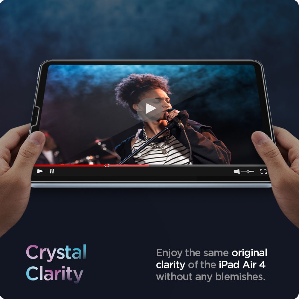Protector de pantalla Spigen GlastR EZ FIT para Apple iPad Air (2022) / Pro 11 (2021) / Air (2020), Cristal Templado, Full Glue AGL02065