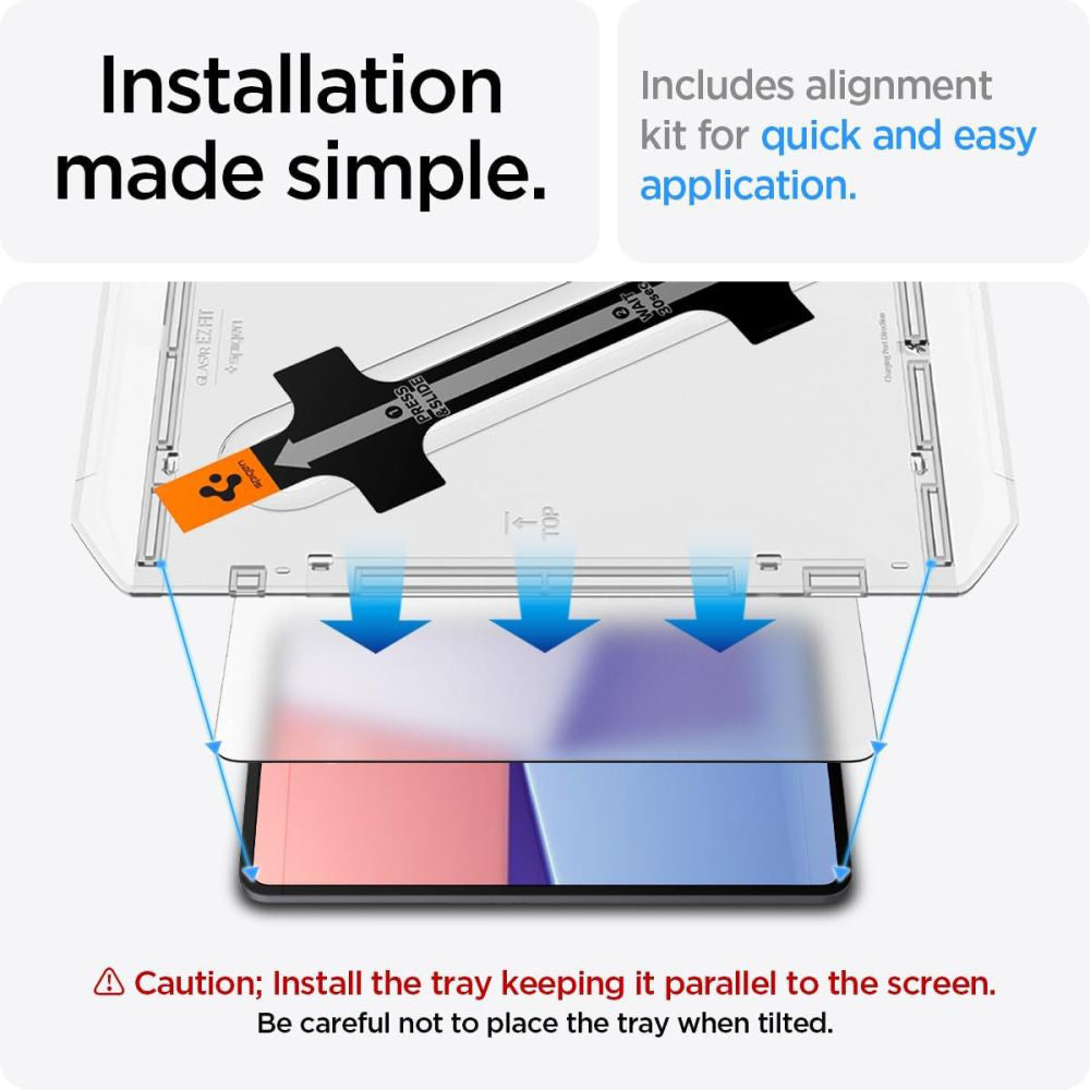 Protector de pantalla Spigen GlastR EZ FIT para Apple iPad Pro 13 (2024), Cristal Templado, Full Glue AGL07793