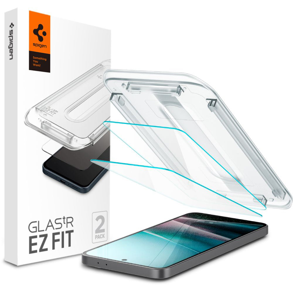 Protector de pantalla Spigen GlastR EZ FIT para Samsung Galaxy A36 A366, vidrio templado, adhesivo completo, set de 2 piezas AGL09202