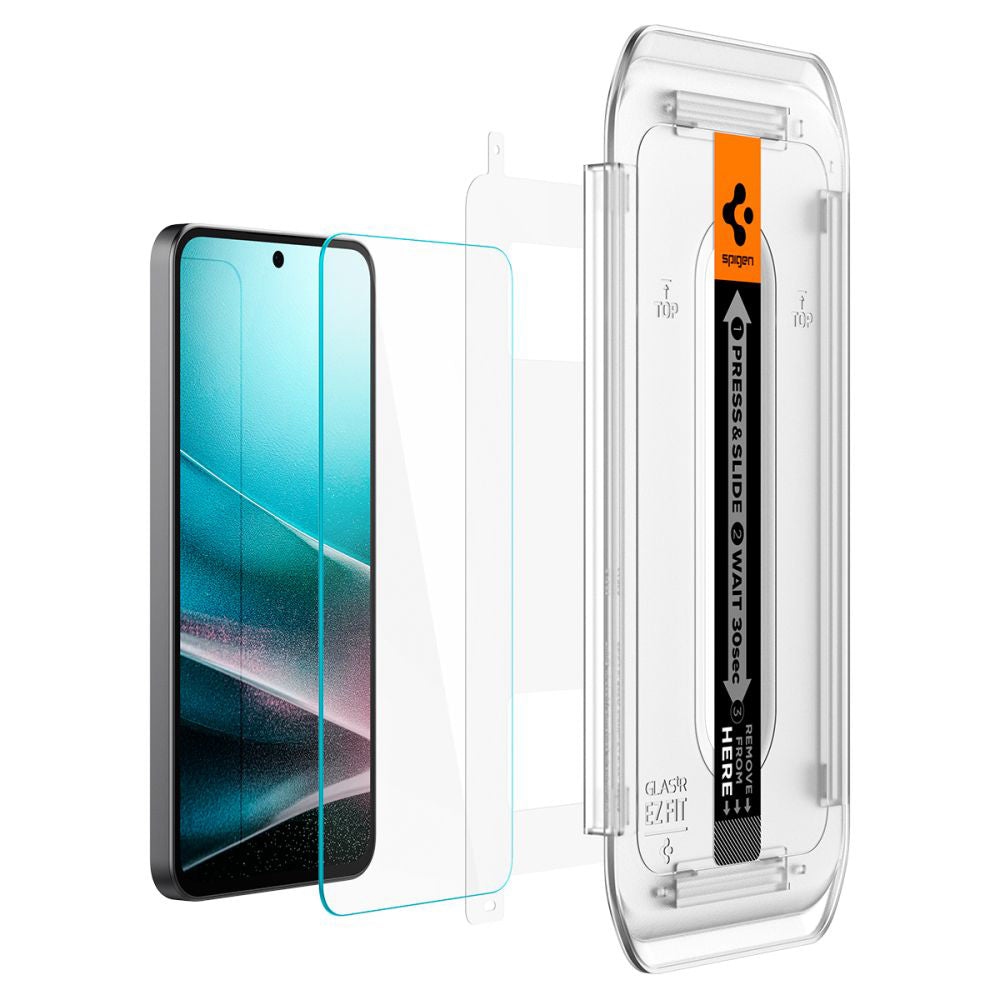 Protector de pantalla Spigen GlastR EZ FIT para Samsung Galaxy A36 A366, vidrio templado, adhesivo completo, set de 2 piezas AGL09202