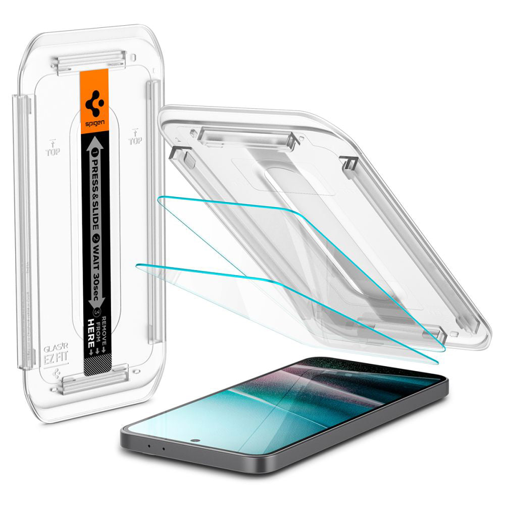 Protector de pantalla Spigen GlastR EZ FIT para Samsung Galaxy A36 A366, vidrio templado, adhesivo completo, set de 2 piezas AGL09202