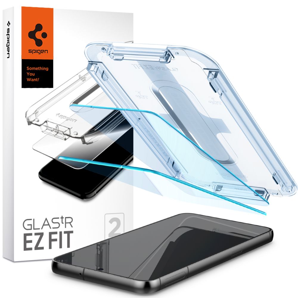 Protector de pantalla Spigen GlastR EZ FIT para Samsung Galaxy S23 S911, Cristal Templado, Full Glue, Set de 2 piezas AGL05958