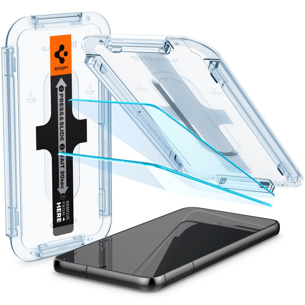 Protector de pantalla Spigen GlastR EZ FIT para Samsung Galaxy S23 S911, Cristal Templado, Full Glue, Set de 2 piezas AGL05958