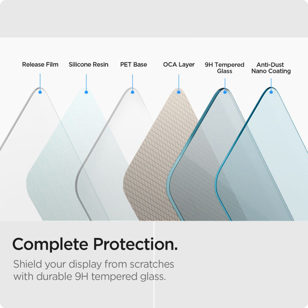 Protector de pantalla Spigen GlastR Slim para Samsung Galaxy XCover7 Pro / Xcover7 G556, vidrio templado, adhesivo completo, set de 2 piezas AGL09407
