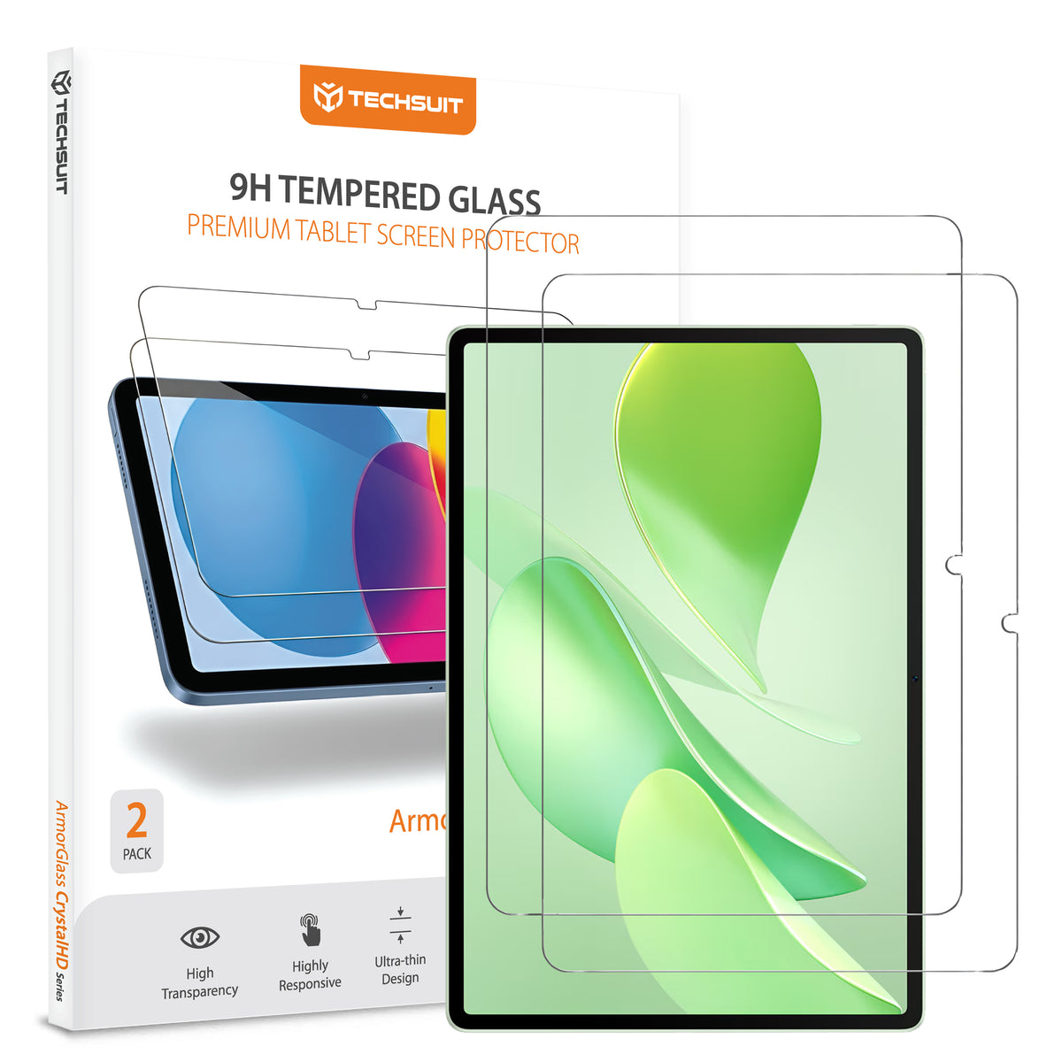 Protector de pantalla Techsuit ArmorGlass CrystalHD para Huawei MatePad 12 X (2025), Cristal Templado, Full Glue, Set de 2 piezas