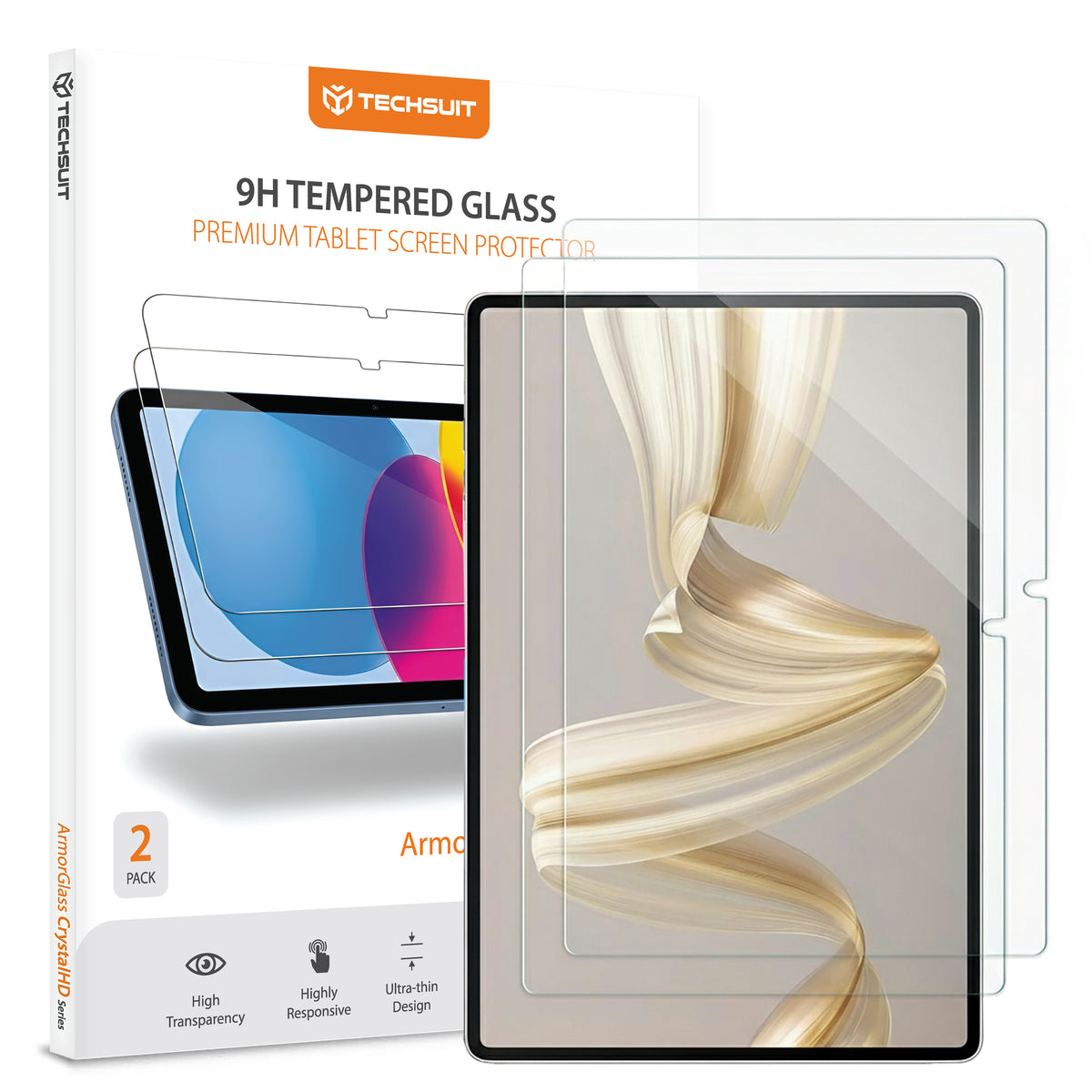 Protector de pantalla Techsuit ArmorGlass CrystalHD para Huawei MatePad Pro 12.2 (2025), Cristal Templado, Full Glue, Set de 2 piezas.