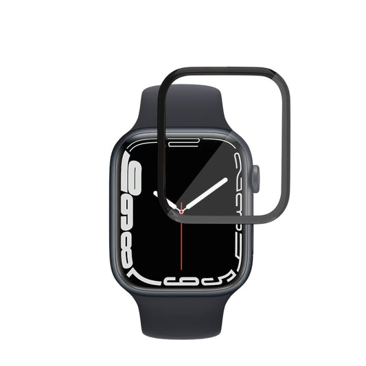 Protector de pantalla Techsuit Nano Flex para Apple Watch Series 9 / 8 / 7 41mm, Plástico, Set de 2 piezas, Negro