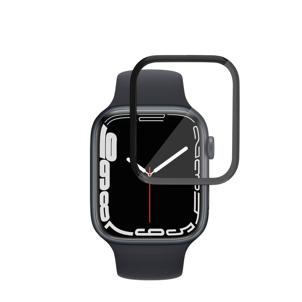 Protector de pantalla Techsuit Nano Flex para Apple Watch Series 9 / 8 / 7 45mm, Plástico, Set de 2 piezas, Negro