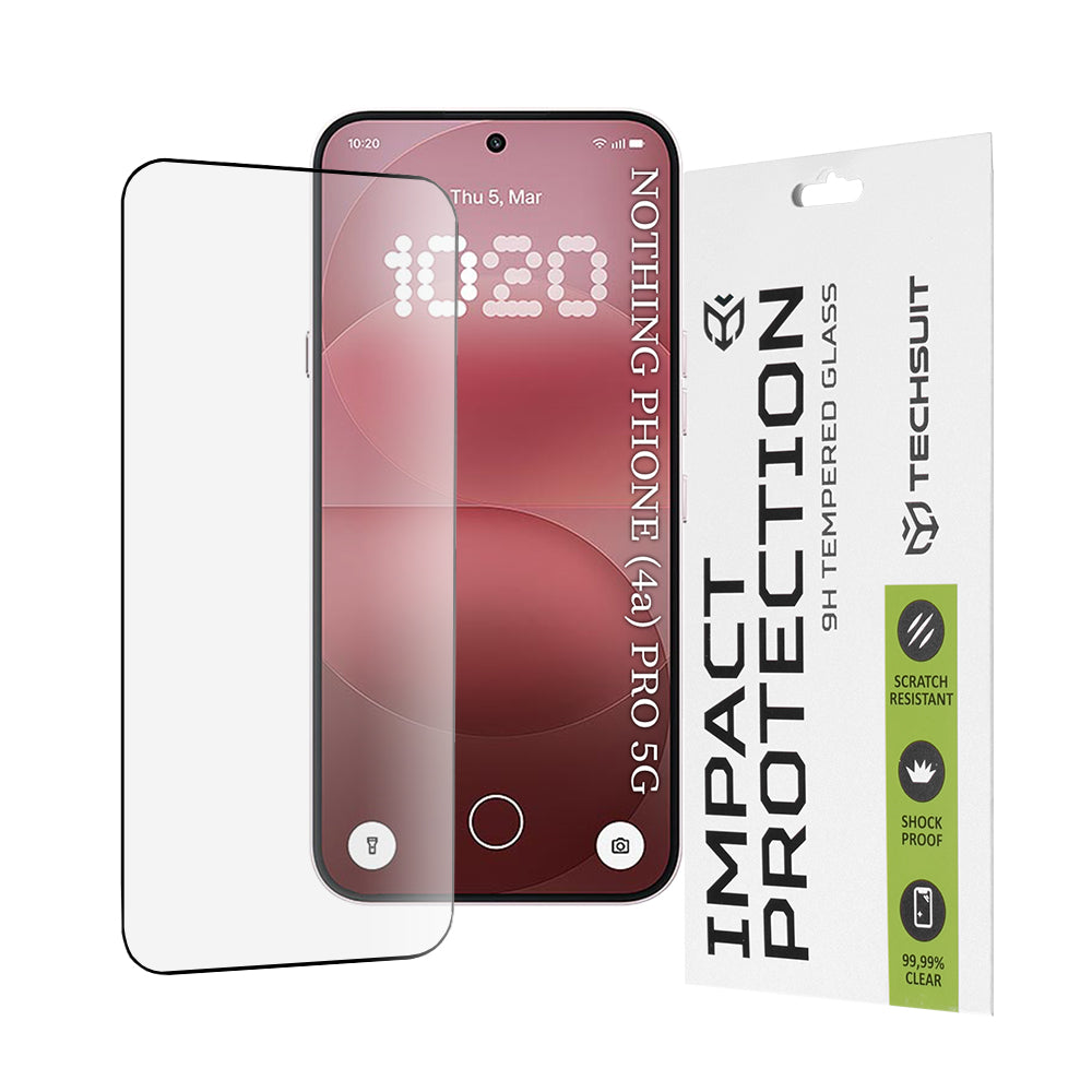Protector de pantalla Techsuit para Nothing Phone (4a) Pro, Cristal Templado, Full Glue, 111D, Negro