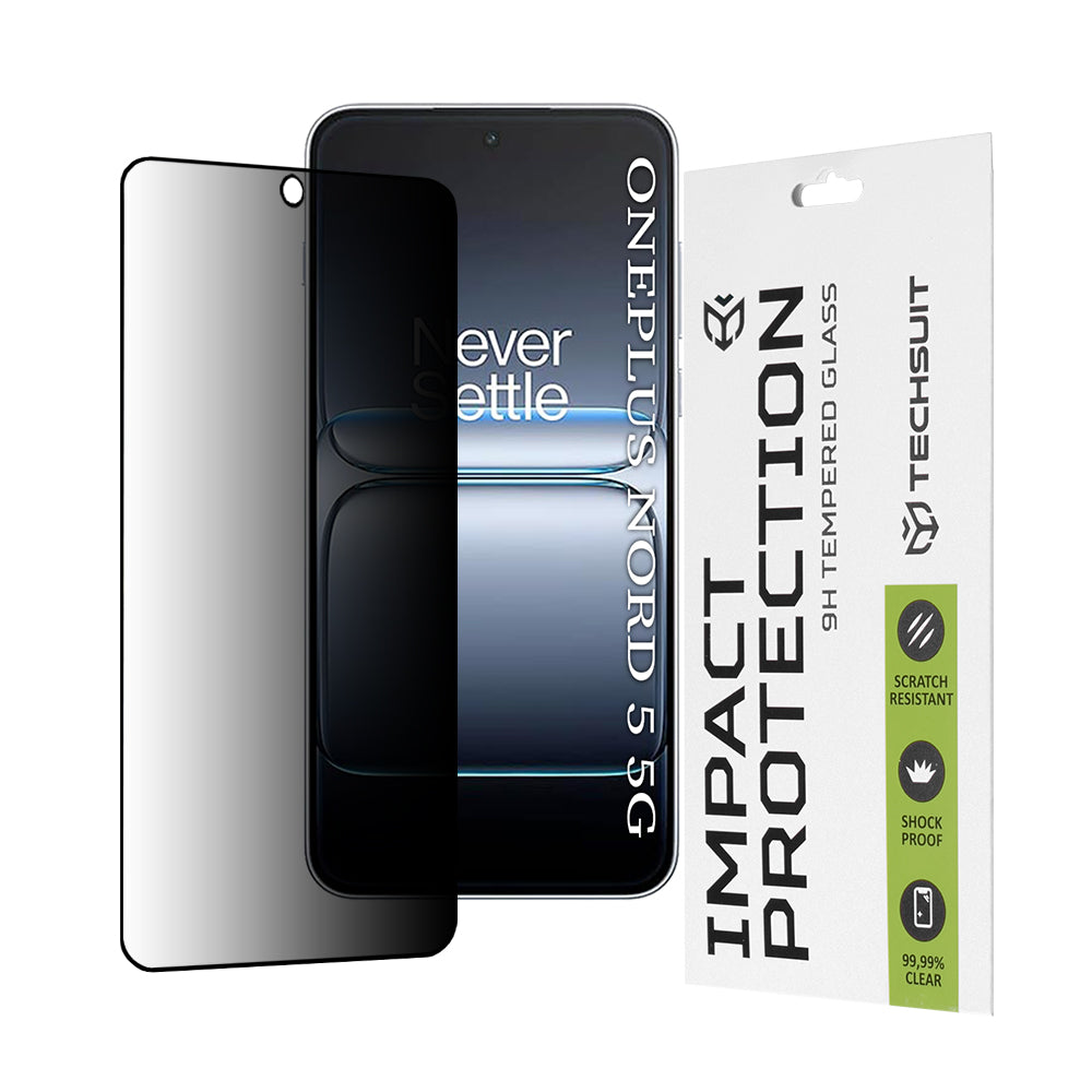 Protector de pantalla Privacy Techsuit para OnePlus Nord 5, Cristal Templado, Full Glue, 111D