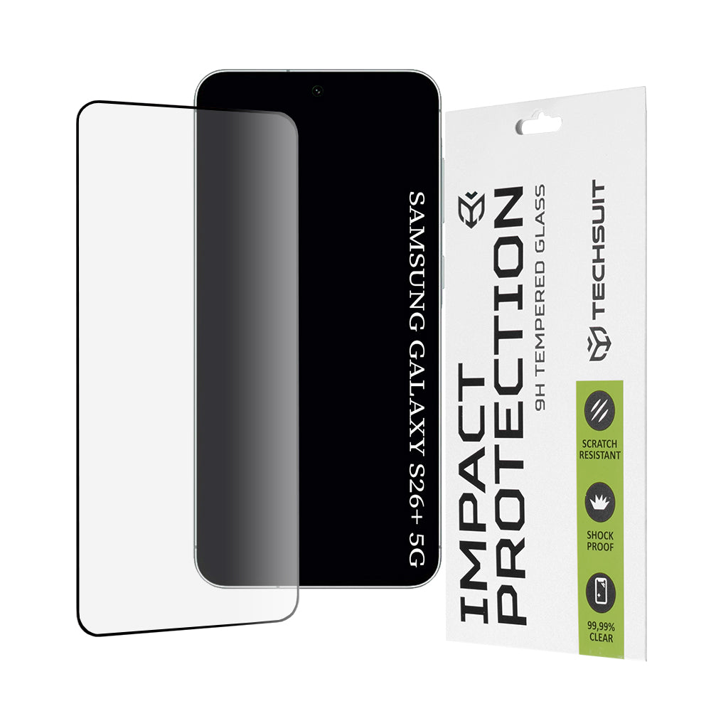 Protector de pantalla Techsuit para Samsung Galaxy S26 Plus S947, Cristal Templado, Full Glue, 111D, Negro