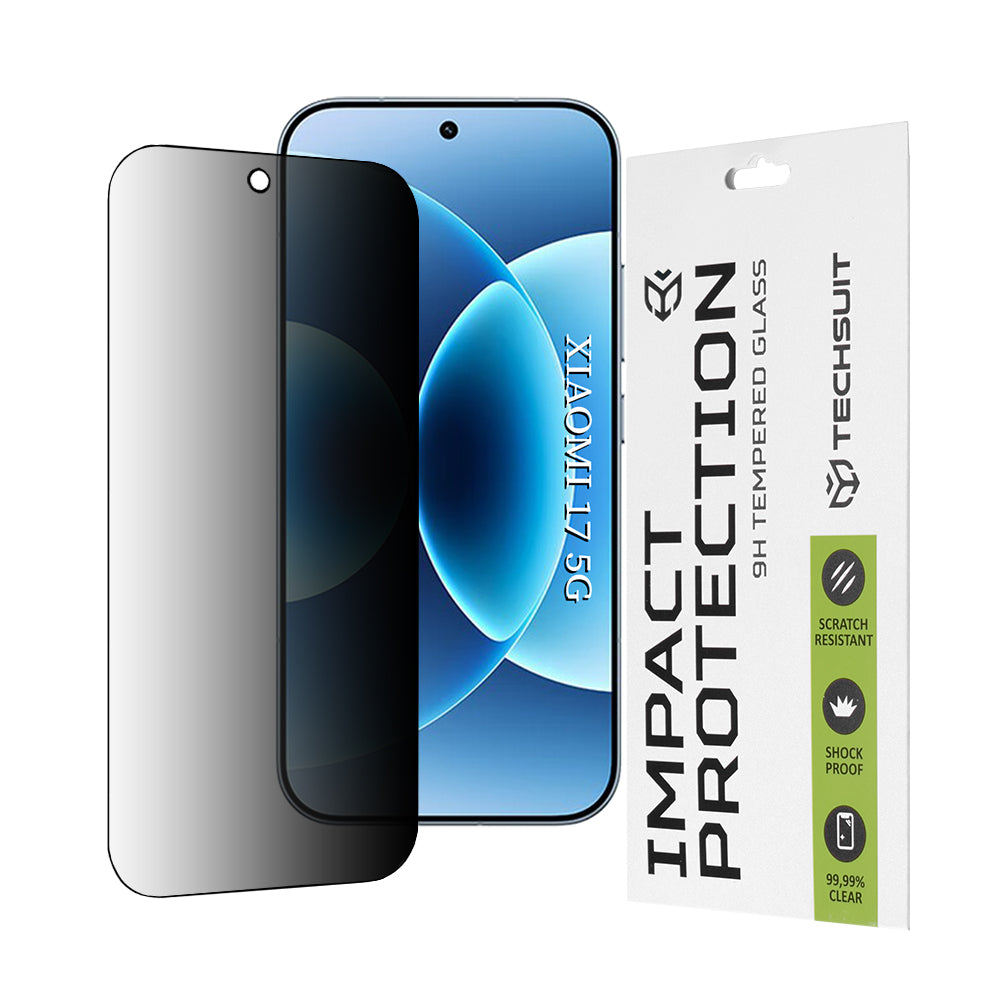 Protector de pantalla Privacy Techsuit para Xiaomi 17, Cristal Templado, Full Glue, 111D