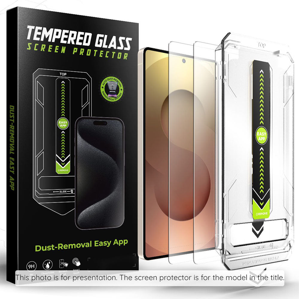 Protector de pantalla Techsuit TitanGlass CrystalHD para Samsung Galaxy S25 FE, Cristal Templado, Full Glue, Set de 2 piezas.