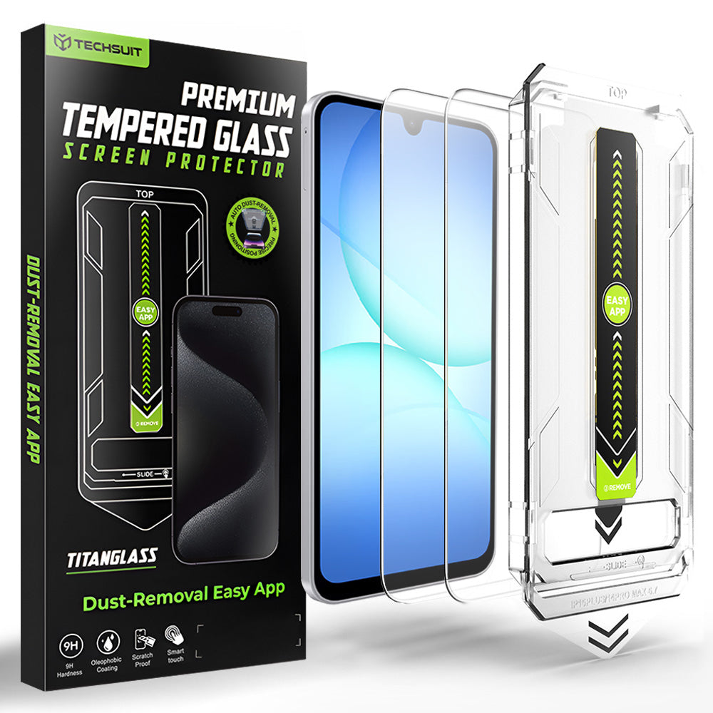 Protector de pantalla Techsuit TitanGlass CrystalHD para Samsung Galaxy A17 5G / A16 5G A166 / A16 4G A165, Vidrio templado, Set de 2 piezas