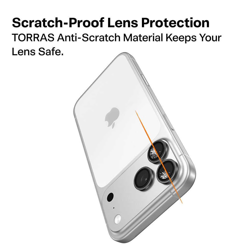 Protector de cámara trasera Torras Lensguard para Apple iPhone 17 Pro Max / 17 Pro, vidrio templado, naranja
