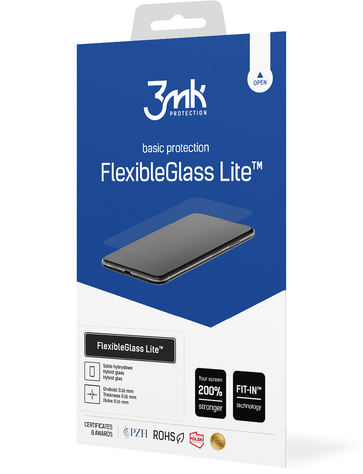 Protector de pantalla 3MK FlexibleGlass Lite para Apple iPhone 17e / 16e / 14 / 13 Pro, Cristal Flexible, Full Glue