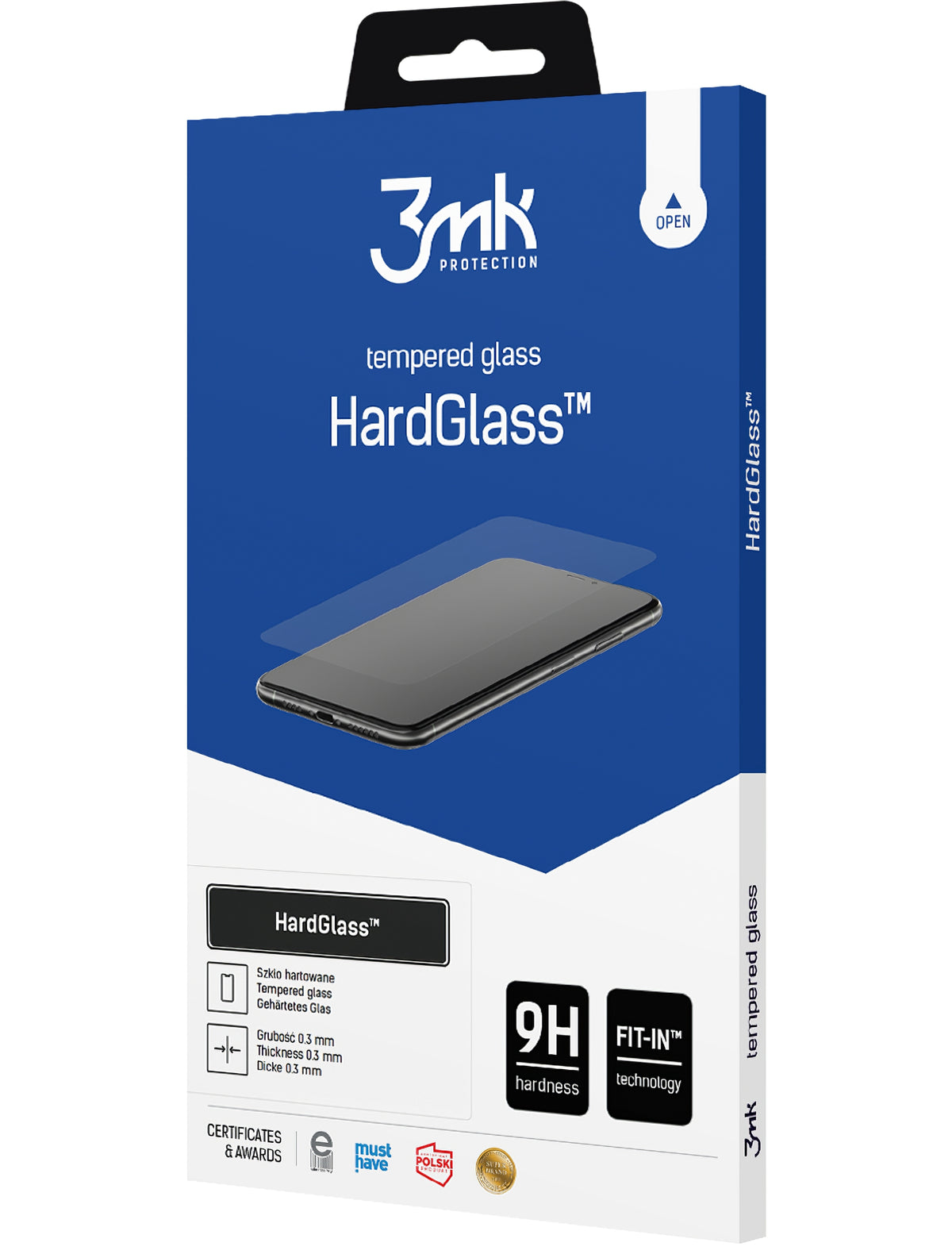 Protector de pantalla 3MK HardGlass para Apple iPhone 17e / 16e / 14 / 13 Pro, Cristal Templado, Full Glue
