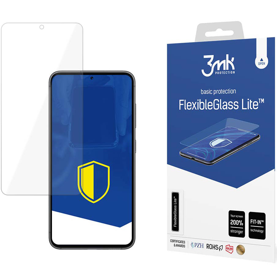 Protector de pantalla 3MK FlexibleGlass Lite para Samsung Galaxy S23 S911, Cristal Flexible, Full Glue