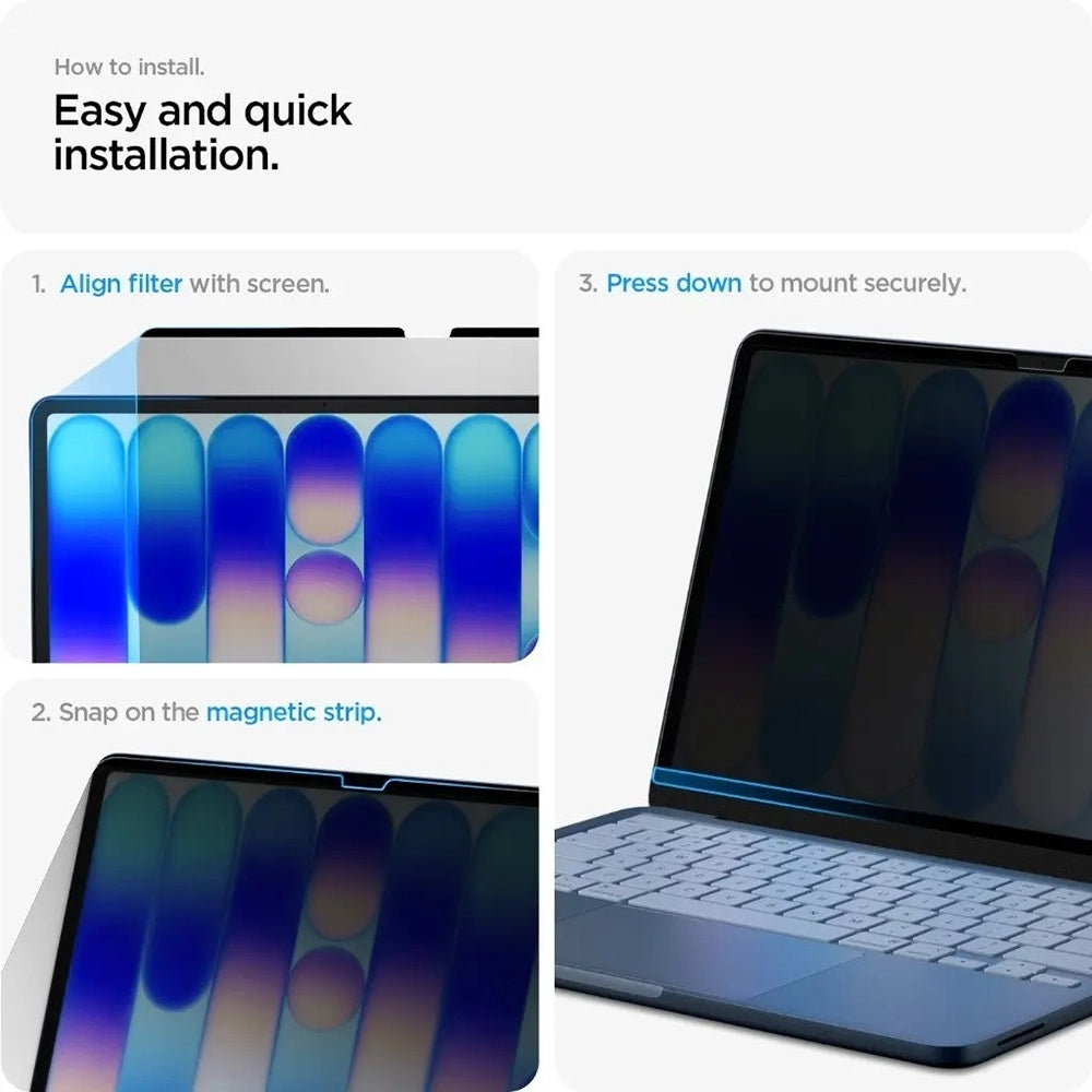 Protector de Pantalla Privacy Spigen Safe View Magnético para Apple MacBook Neo 13 pulgadas, Plástico AFL11670