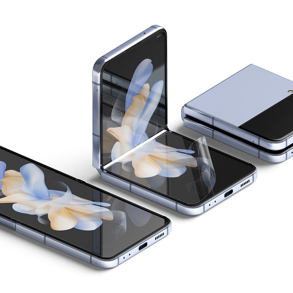 Protector de pantalla interior Ringke Dual Easy para Samsung Galaxy Z Flip4 F721, Plástico, Juego de 2 piezas