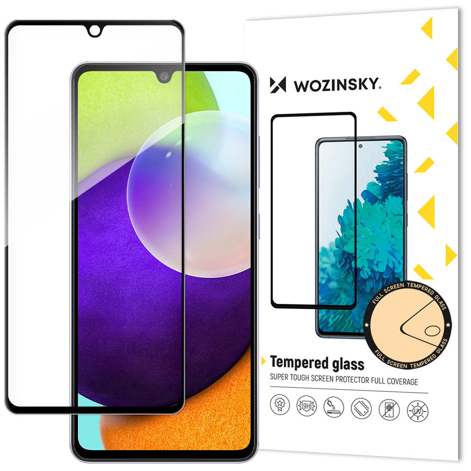 Protector de pantalla WZK para Samsung Galaxy A33 5G A336, Cristal Templado, Adhesivo Completo, Negro