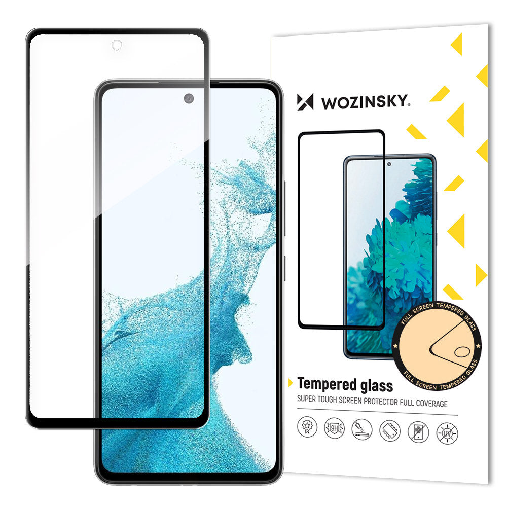 Protector de pantalla WZK para Samsung Galaxy A53 5G A536, Cristal Templado, Adhesivo Completo, Negro