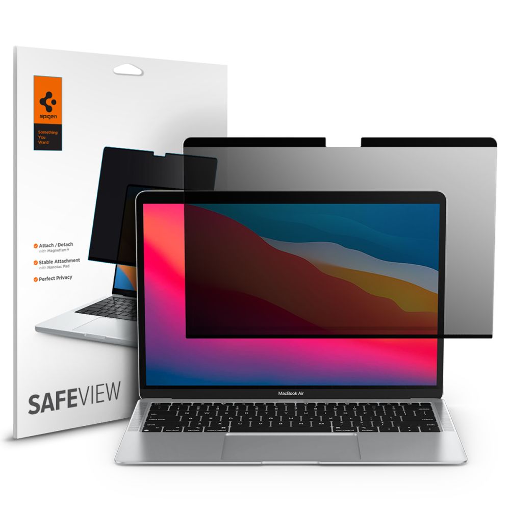 Lámina de Protección de Privacidad Spigen Safe View Magnética para Apple MacBook Air M3 13 pulgadas (2024) / (2022), Plástico AFL06253