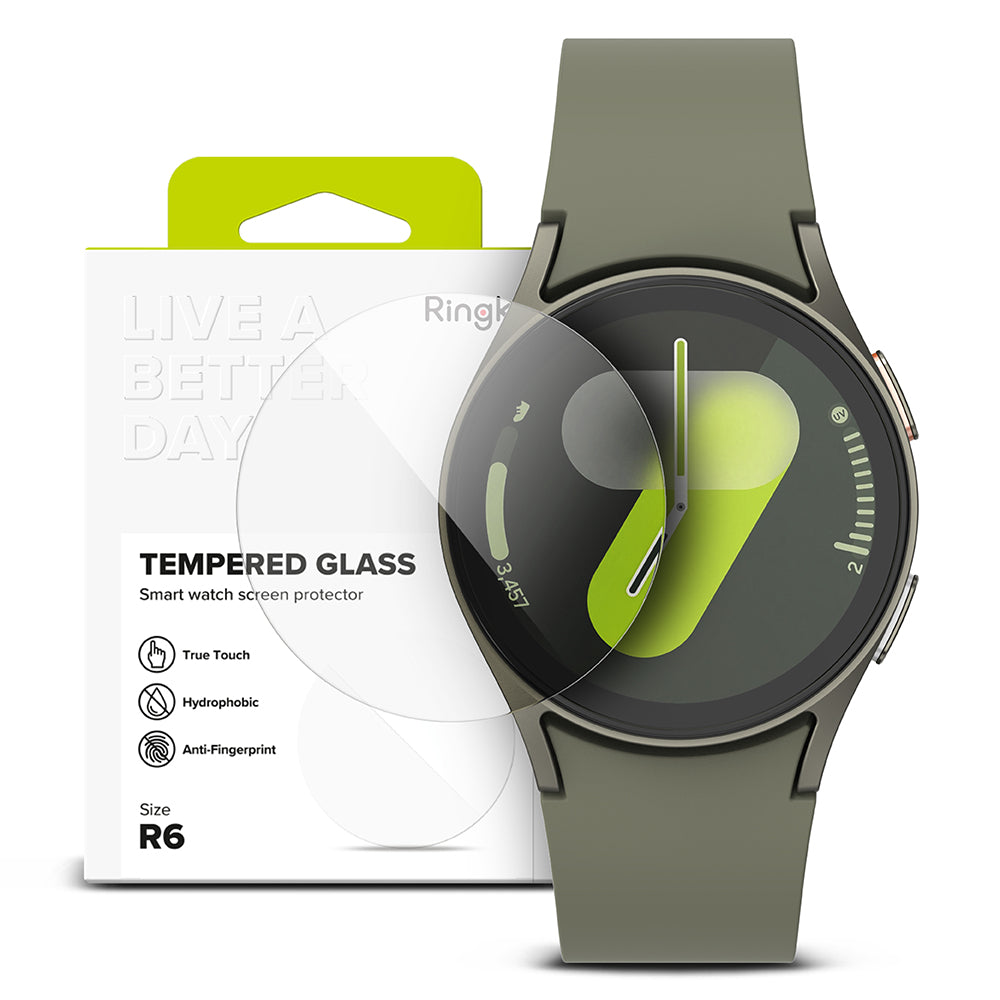 Protector de pantalla Ringke R6 para Samsung Galaxy Watch7 44mm, Set de 4 piezas, Vidrio templado