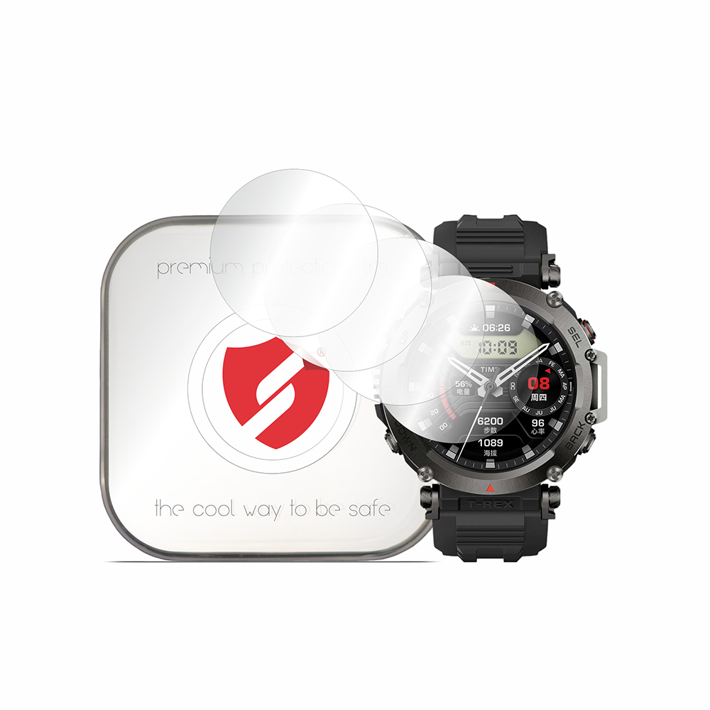 Protector de Pantalla Smart Protection Premium Classic para Amazfit T-Rex Ultra, Set de 4 piezas, Plástico