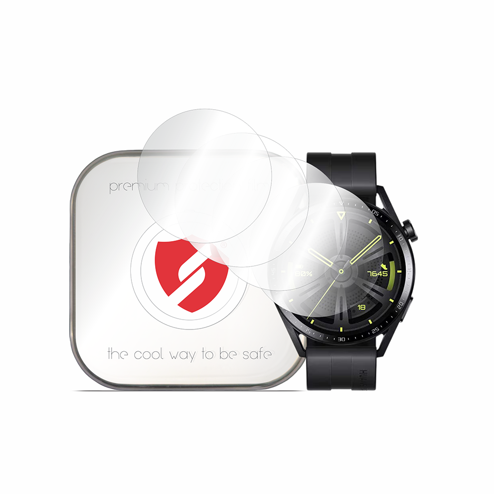 Protector de pantalla Smart Protection Premium Classic para Huawei Watch GT 3 46mm, Set de 4 piezas, Plástico