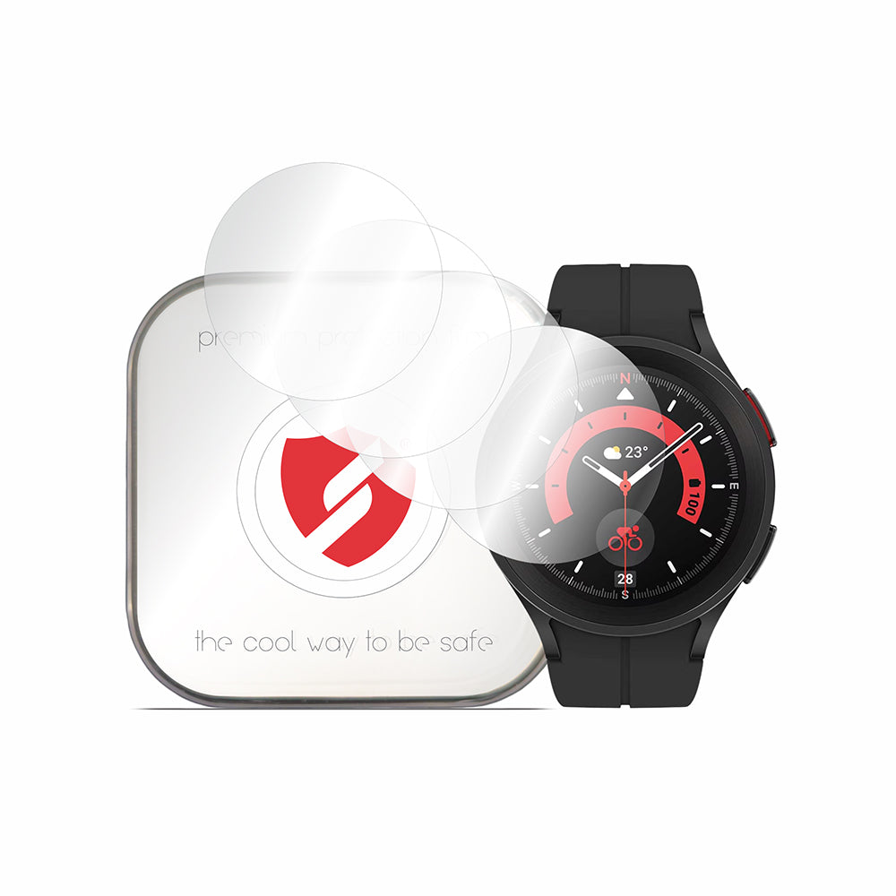 Protector de Pantalla Smart Protection Premium Classic para Samsung Galaxy Watch5 Pro 45mm, Set de 4 piezas, Plástico