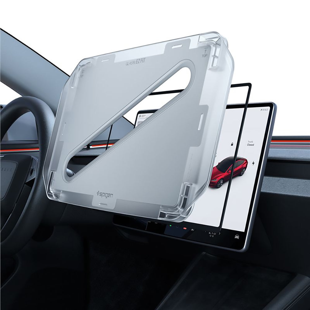 Protector de pantalla Spigen GlastR EZ FIT para Navegación Tesla Y (2026 / 2025) / 3 (2026 / 2025 / 2024), Vidrio Templado AGL10654