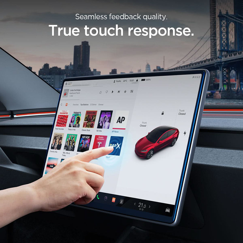 Protector de pantalla Spigen GlastR EZ FIT para Navegación Tesla Y (2026 / 2025) / 3 (2026 / 2025 / 2024), Vidrio Templado AGL10654