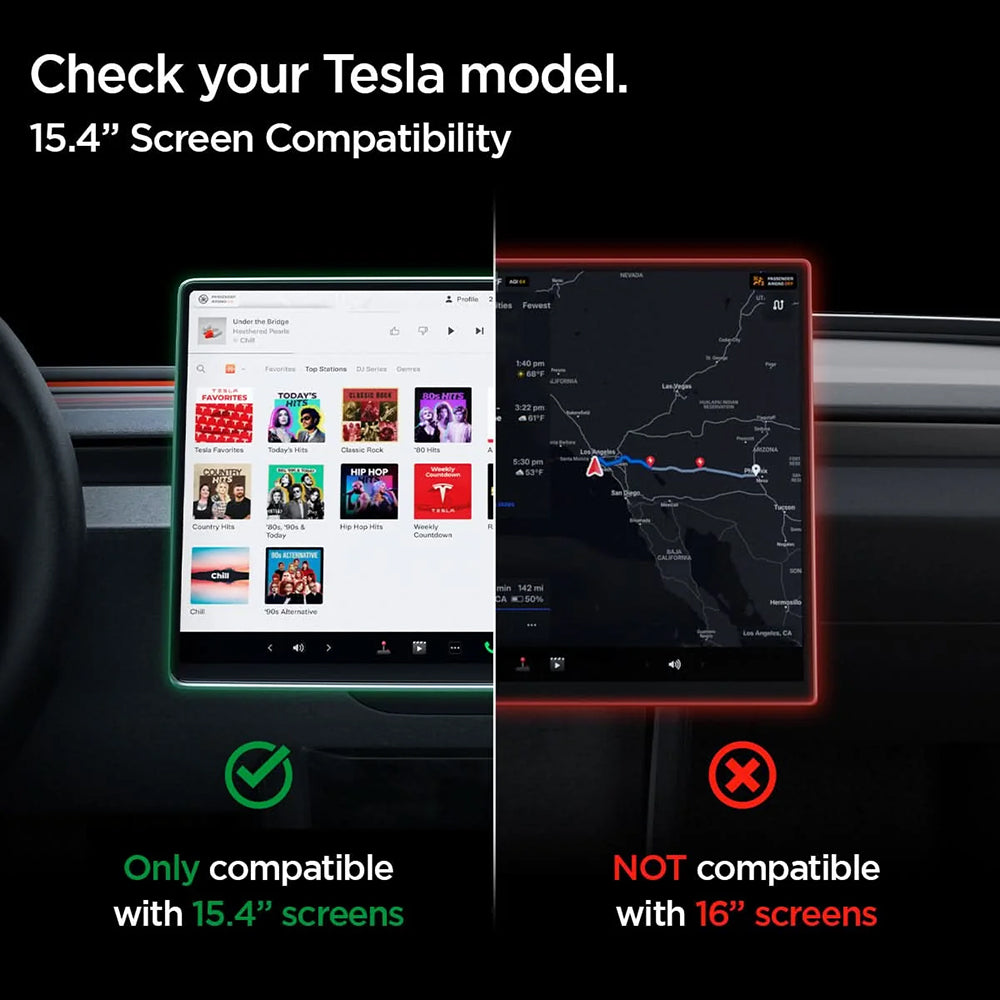 Protector de pantalla Spigen GlastR EZ FIT para Navegación Tesla Y (2026 / 2025) / 3 (2026 / 2025 / 2024), Vidrio Templado AGL10654