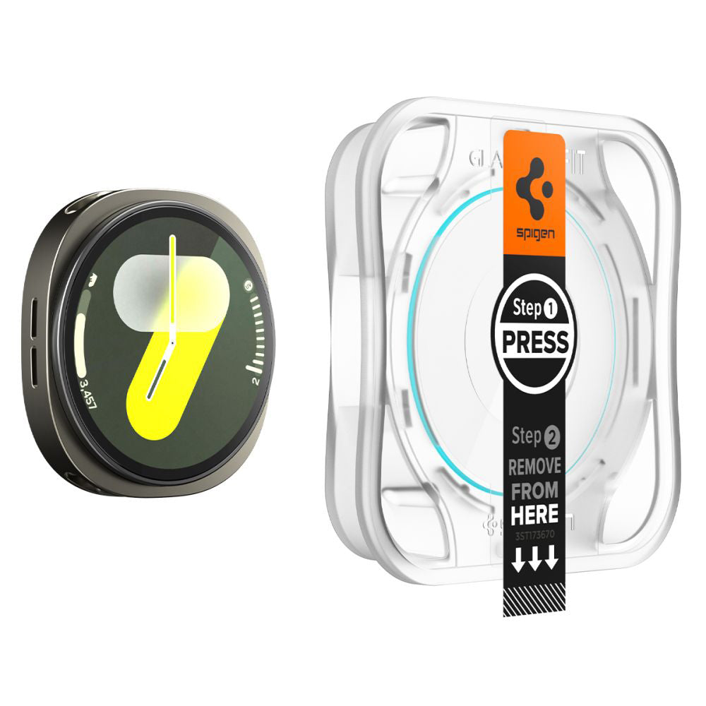 Protector de Pantalla Spigen GlastR EZ FIT para Samsung Galaxy Watch8 40mm, Set de 2 piezas, Cristal Templado AGL09876