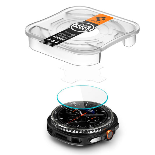 Protector de pantalla Spigen GlastR EZ FIT para Samsung Galaxy Watch8 Classic, Set de 2 piezas, Cristal Templado AGL09877