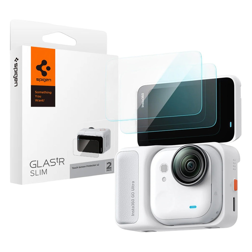 Protector de Pantalla Spigen GlastR Slim para Insta360 Go Ultra, Cristal Templado, Set de 2 piezas AGL11171